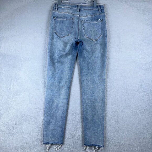 Kensie Jeans Skinny Jeans Vintage Luxe Distressed Ankle Slit Blue Size 2/26 - Picture 2 of 10